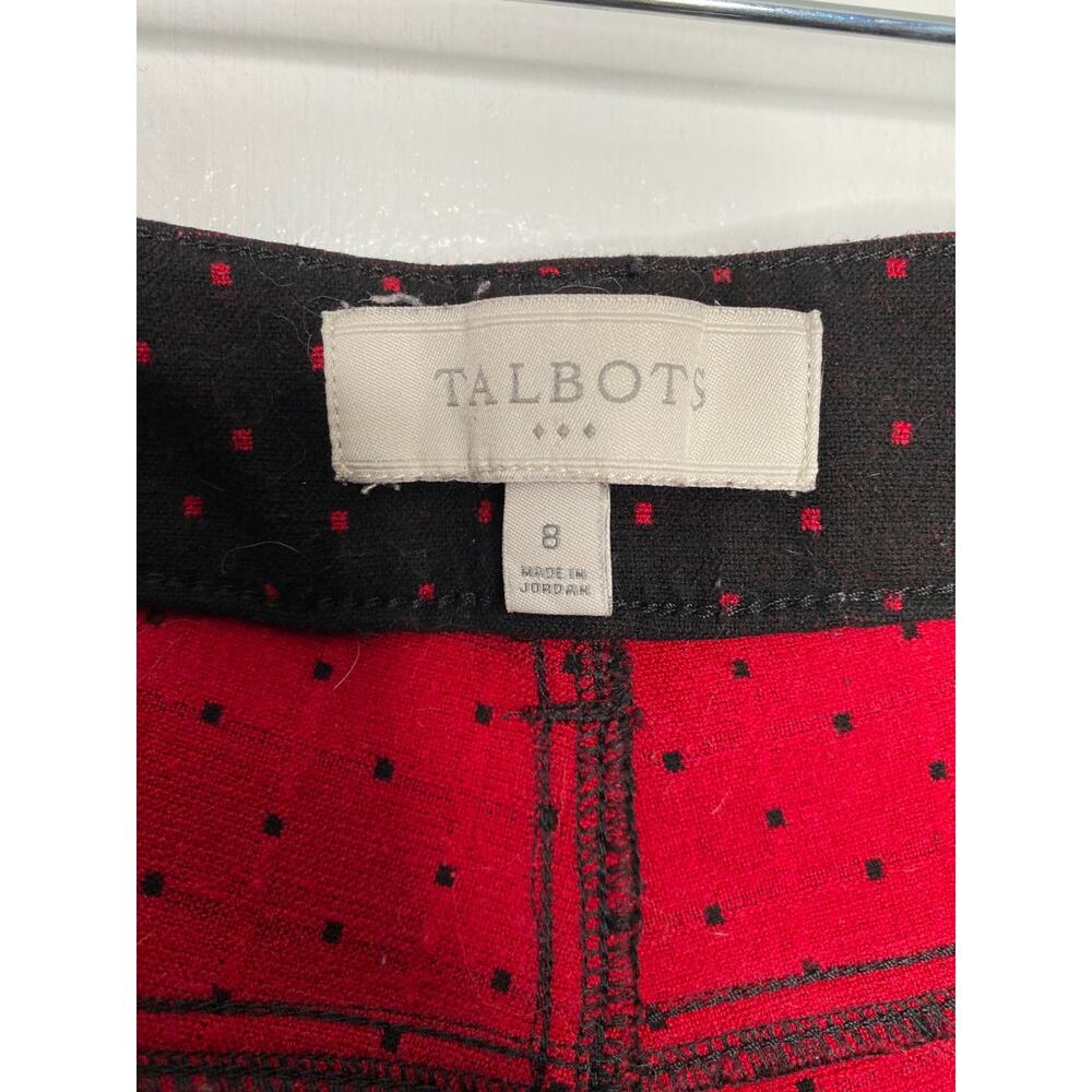 Talbots Factory Black with Red Polka Dot Ankle Pants Size 8 - Picture 7 of 8